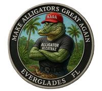 ZHUMCCY Pièce de Collection Crocodile des de Floride | Pièce Cadeau Originale des,Souvenir de Collection pour Amateurs d'Histoire et Collectionneurs