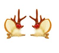 ZHUMCCY Pinces à rennes, pinces à cheveux de Noël - 2x jolies barrettes à cheveux en bois de Noël - Accessoires pour cheveux de vacances, cadeaux de mascarade de Noël pour femmes