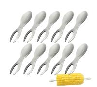 ZHUMCCY Porte-épis de maïs,10 Pièces Porte-épis de maïs - Fourchette Anti-Brûlure - Cuisine Maison Repas Extérieur Grill Barbecue Pique-nique