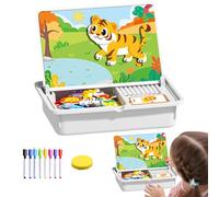 ZHUMCCY Puzzle Magnétique pour,Puzzle Éducatif Double Face Maternelle,Jouet d'Association Magnétique pour Garçons Filles Maternelle Jardin d'Maison Voyage Noël Fêtes | pour Jardin D'École