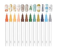 ZHUMCCY Vernis à Ongles en Stylo - Set de 12 Stylos à Pointillage en 12 Couleurs,Marqueurs Pour Dessin D'Ongles,Pour Manucure Femme Salon Domicile Fête Mariage Voyail Loisir Festival