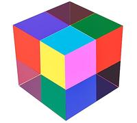 ZhuoChiMall CMY Cube de mélange de couleurs, prisme en acrylique pour l'éducation physique, l'apprentissage et la décoration de bureau, jouets scientifiques et cadeaux pour enfants 80 mm