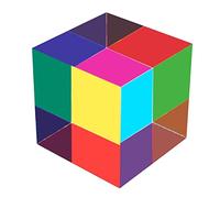 ZhuoChiMall Cube de Couleurs de mélange CMY, Prisme de Cube en Acrylique de 40 mm (1,57 Pouce), Cube CMY pour la décoration de la Maison ou du Bureau, Jouets STEM/Steam…