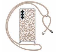 ZhuoFan Coque avec Cordon pour Samsung Galaxy S26 de Collier, Étui Transparent Aesthetic avec Motif Léopard en Silicone Souple Fond de Panier PC Housse avec Réglable Portable Lanyard Case, 01