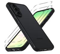 ZhuoFan Coque Mat pour Samsung Galaxy A56 5G avec 2 Pièces Verre Trempé, Étui Housse Arrière Translucide Givrée Fine, Protection Intégrale Antichoc -Translucide Noir