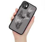 ZhuoFan pour iPhone 12 Pro Max Coque avec Motif - 6,7", Translucide de Animé Animaux Dessin Aesthetic Étui, Caméra Protecteur Antichoc Silicone TPU Bumper Housse pour iphone 12 Pro Max, Papillon