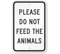 ZHUOHAOZI Panneau de sécurité en métal « Please Do Not Feed The Animals » - 20,3 x 30,5 cm - Panneau de signalisation pour décoration extérieure