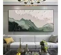 ZHUOYA 1 tableau sur toile, grand format, style moderne, texture verte et beige, toile épaisse, décoration murale idéale pour une chambre (50 x 70 cm, sans cadre)