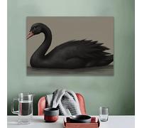 ZHUOYA 1 toile imprimée Cygne noir moderne, décoration murale élégante pour la maison, le bureau, le salon, la chambre, les fêtes (40x60cm)