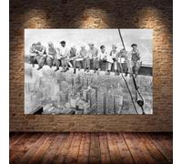 ZHUOYA Abstrait rétro ouvrier de la construction travail ville toile peinture affiche et impression mur art photo salon décor Cuadros 70x100 cm sans cadre
