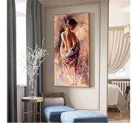 ZHUOYA Abstrait Sexy Femme dos Toile Peinture Beauté Affiche et Impressions Mur Art Photo pour Salon décoration de la Maison Cuadros 70x140 cm sans Cadre