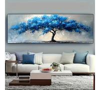 ZHUOYA Affiche abstraite vibrante « Arbre de Vie » sur toile, style moderne et esthétique, grand format horizontal, décoration murale (20 x 60 cm, sans cadre)