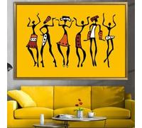 ZHUOYA Affiche artistique abstraite représentant des danseuses africaines en costumes ethniques traditionnels (70 x 100 cm, sans cadre)