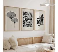 ZHUOYA Affiche artistique minimaliste de style bohème, motif botanique de feuilles, sur toile (21 x 30 x 3 cm, sans cadre), idéale pour la décoration du salon.