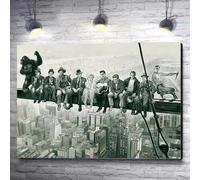ZHUOYA Affiche de déjeuner au sommet d'un gratte-ciel pour salon, décoration d'intérieur, célébrités de la culture pop, peinture sur toile, art mural, 50 x 70 cm, sans cadre