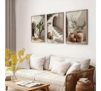 ZHUOYA Affiche imprimée de plantes en pot de style bohème méditerranéen, photographie moderne, décoration murale, affiche pour la maison (40x60cmx3/sans cadre)