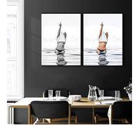 ZHUOYA Affiche mode noir et blanc, doigt d'honneur sexy, féministe, peinture sur toile, art mural, image de femme, décoration de salon (70 x 90 x 2 cm/toile tendue)