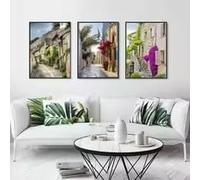 ZHUOYA Affiche moderne sur toile, art mural campagne française, décoration murale rue de ville européenne pour salon ou maison (20 x 35 x 3 cm/sans cadre)