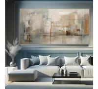 ZHUOYA affiche murale abstraite moderne extra large sur toile, décoration intérieure, tableau, œuvre d'art pour chambre, format 70 x 100 cm (cadre intérieur inclus).