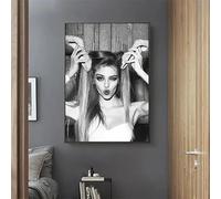 ZHUOYA Affiche murale chic en toile noire et blanche représentant une jeune fille élégante en talons hauts. Décoration moderne pour salon, chambre ou bureau (40 x 60 cm).