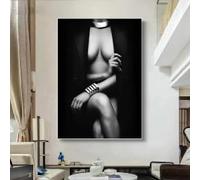 ZHUOYA Affiche murale de femme sexy en noir et blanc, décoration murale moderne pour la maison, images imprimées sur toile, peinture pour salon (60 x 90 cm)