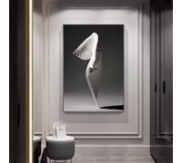 ZHUOYA Affiche murale minimaliste nordique en noir et blanc, impression sur toile HD, décoration de maison, salon, chambre à coucher, 70 x 100 cm, sans cadre