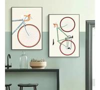 ZHUOYA Affiche murale minimaliste représentant un cycliste, peinture sur toile, image moderne de vélo pour la décoration du salon, pour les amoureux du vélo (21 x 30 x 2 cm/Toile tendue sur châssis)