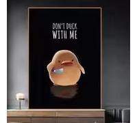 ZHUOYA Affiche « Ne me cherchez pas » - Petit canard sérieux - Décoration murale - Tableau animalier amusant sur toile (50 x 70 cm)