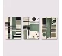ZHUOYA Affiche sur toile imprimée, style abstrait vert neutre, art moderne, coups de pinceau abstraits, décoration pour chambre ou salon (60 x 80 x 3 cm, sans cadre)