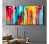 ZHUOYA Affiches abstraites Art mural Photos Décoration d'intérieur moderne Peinture sur toile liquide colorée pour salon Échantillon Cuadros 80x160cm Sans cadre