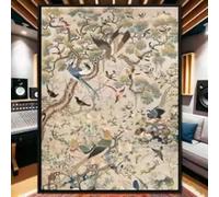 ZHUOYA Affiches d'art de style médiéval rétro imprimées « Image d'harmonie de fleurs et d'oiseaux » Peinture murale de plantes d'oiseaux tropicaux pour décoration d'intérieur 20 x 40 cm sans cadre