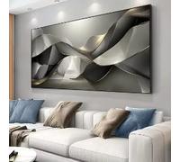ZHUOYA Affiches et impressions décoratives modernes à lignes noires et dorées, style ruban lumineux et luxueux, pour la décoration du salon (30x45cm/sans cadre)