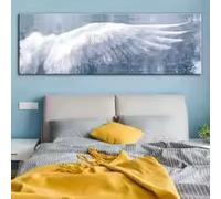ZHUOYA Affiches et impressions vintage d'ailes d'ange, art mural en noir et blanc, peintures sur toile, tableau pop art d'ailes pour salon (90x180cm/sans cadre)