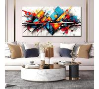 ZHUOYA Art mural coloré, utilisé pour les salons de grande taille - Peinture sur toile abstraite - Décoration de bureau à domicile prête à accrocher 50x100 cm Sans cadre