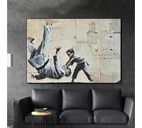 ZHUOYA Boy Beat Rival Banksy Mur Art Graffiti Affiche Peinture Judo Street Art Mur Photos Impressions sur Toile Chambre Moderne décor à la Maison 60x90 cm sans Cadre