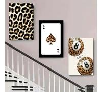 ZHUOYA Ensemble de 3 toiles décoratives à motif léopard, style minimaliste moderne, à accrocher au mur, pour le salon (30 x 50 cm x 3 / sans cadre)