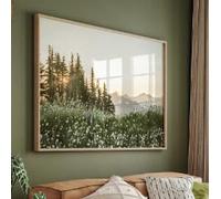 ZHUOYA Grande affiche botanique murale de fleurs sauvages vertes, paysage forestier scandinave, impression sur toile pour décoration de salon moderne (40 x 60 cm, sans cadre)