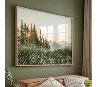 ZHUOYA Grande affiche botanique murale de fleurs sauvages vertes, paysage forestier scandinave, impression sur toile pour décoration de salon moderne, 50 x 70 cm, sans cadre