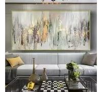 ZHUOYA Impression économique de tableaux abstraits modernes à l'huile sur toile, grand format, décoration murale pour salon (70 x 140 cm, sans cadre)