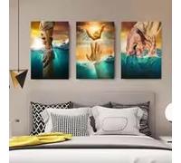 ZHUOYA Impression sur toile HD représentant Jésus, la main de Dieu, art mural chrétien classique nordique, pour décoration de maison, chambre à coucher, salon (70 x 110 x 2 cm, sans cadre)