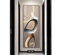 ZHUOYA Impression sur toile, motif abstrait de plumes de cerf dorées, décoration murale géométrique luxueuse pour salon et véranda (50 x 150 cm, sans cadre)