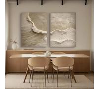 ZHUOYA Impression sur toile murale pour chambre à coucher, peinture sur toile à texture lourde et abstraite, décoration d'intérieur (50 x 70 x 2 cm/cadre)