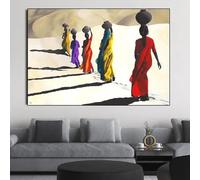 ZHUOYA Impression sur toile représentant une femme africaine marchant dans le désert, affiche d'art mural imprimée HD, décoration pour la maison, le salon, 30 x 60 cm, sans cadre