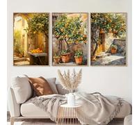ZHUOYA Impression sur toile vintage de paysage cottagecore, affiche d'art d'oranger, art mural de style campagnard, décoration d'intérieur, affiche d'art 60 x 90 cm, sans cadre
