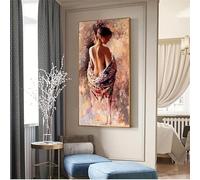 ZHUOYA Peinture à l'huile sur toile représentant une belle femme, idéale pour décorer un mur (55 x 75 cm, sans cadre).