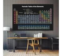 ZHUOYA Peinture de laboratoire décorative, tableau périodique des éléments, affiche d'étudiant en chimie, Art mural scientifique, impression sur toile, 50x70 cm, sans cadre