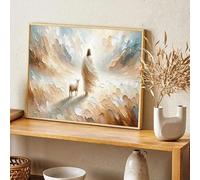 ZHUOYA Peinture sur toile à l'aquarelle représentant Jésus-Christ marchant sur l'eau, nourrissant les 5000, le Bon Berger, affiche religieuse, décoration murale (70 x 90 cm, sans cadre)