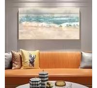 ZHUOYA Tableau abstrait de paysage de plage sur toile, affiche et impression, art mural moderne pour la décoration du salon (20 x 30 cm/Toile tendue sur châssis)