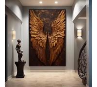 ZHUOYA Tableau abstrait sur toile Ailes dorées @ Affiches et impressions d'art mural modernes Ailes pour chambre à coucher, salon, décoration intérieure (70x90cm/sans cadre)