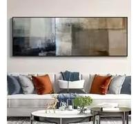 ZHUOYA Tableau minimaliste moderne grand format, abstrait, blocs de couleur, toile HD, peinture à l'huile, affiche, impression, décoration de chambre (20 x 60 cm/cadre intérieur)
